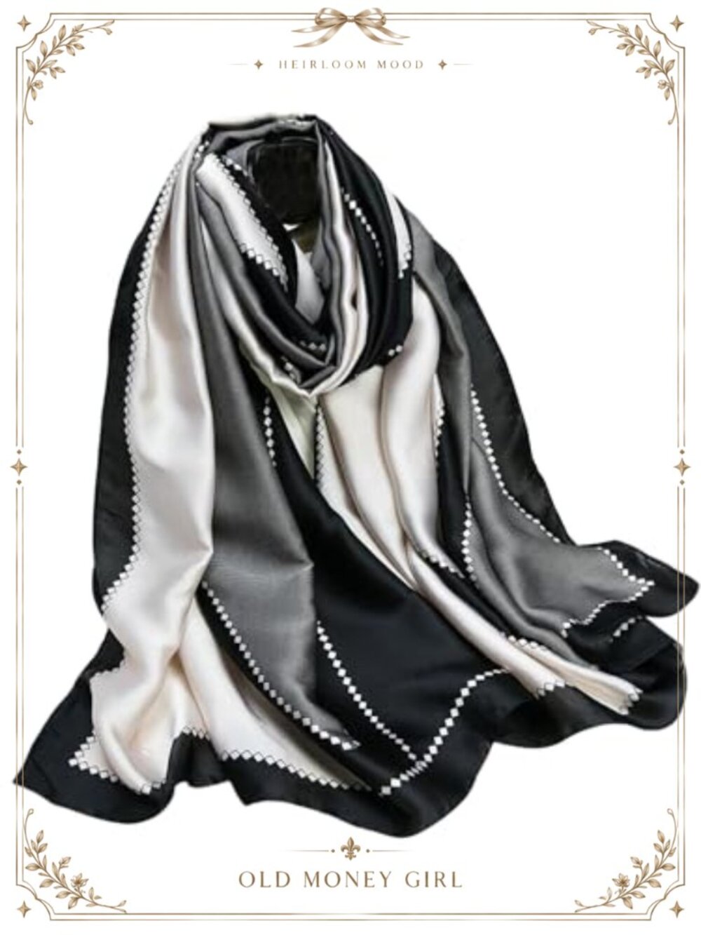 Satin Scarf Women Lightweight Silky Shawl Wrap Hair Accessory 70.8x35.4 in